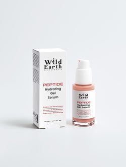 Wild Earth Peptide Hydrating Gel Serum with packaging on a white background