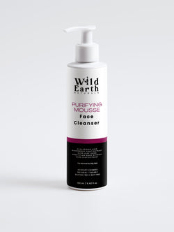 Wild Earth Naturals Purifying Mousse Face Cleanser bottle on a white background