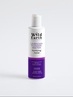 Wild Earth Lavender Flower Water toner bottle on a white background
